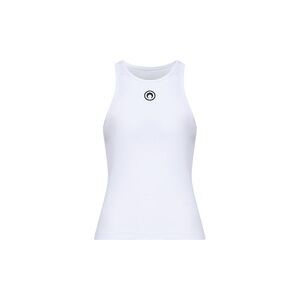 Marine Serre Women White Ribbed Jersey Moon Logo Tank Top<Br/>